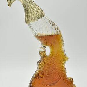 Elegant Gold and Clear Bird-Shaped Decanter